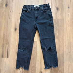 Abercrombie & Fitch Black Distressed Ankle Jeans